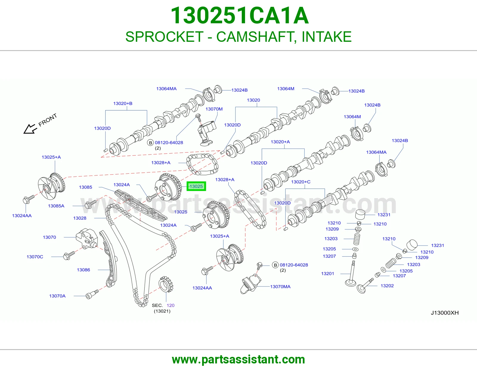 SPROCKET - CAMSHAFT, INTAKE 130251CA1A