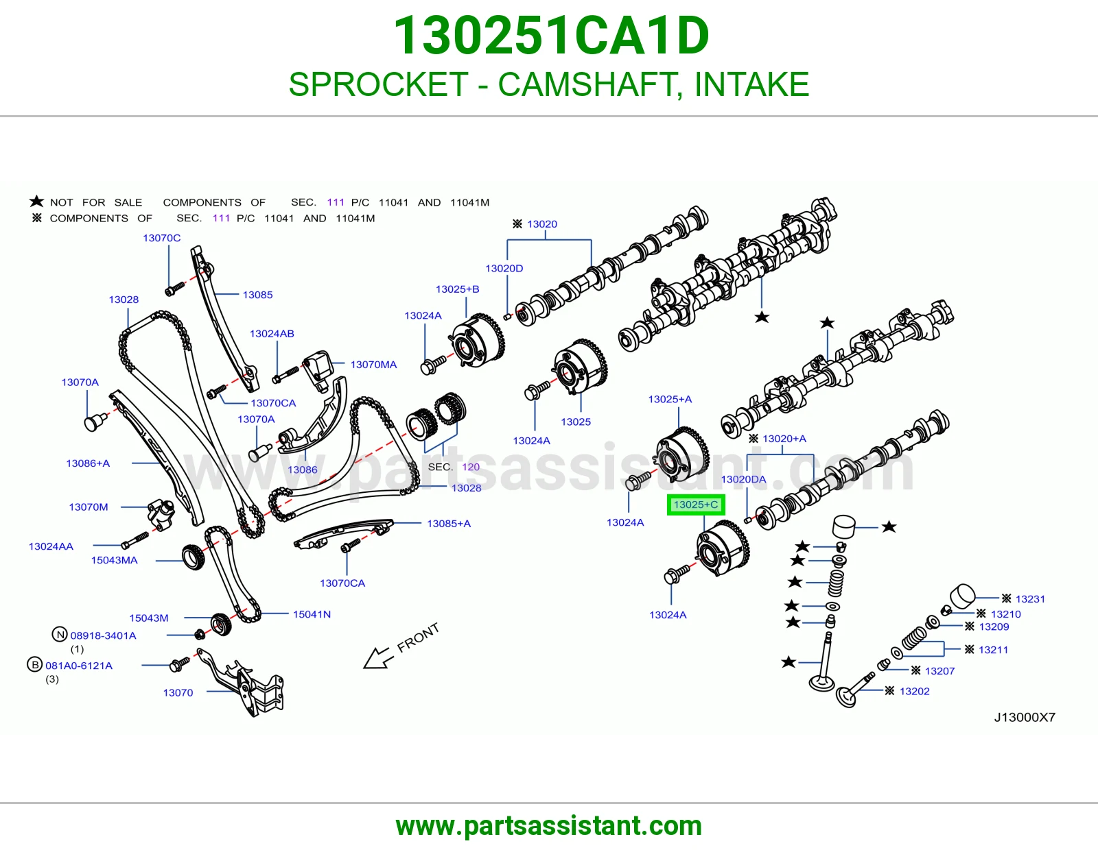 ترس جنزير عمود تيمن سحب هواء 130251CA1D