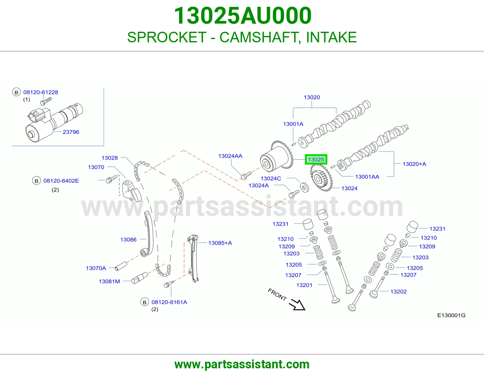 ترس جنزير عمود تيمن يمين 13025AU000