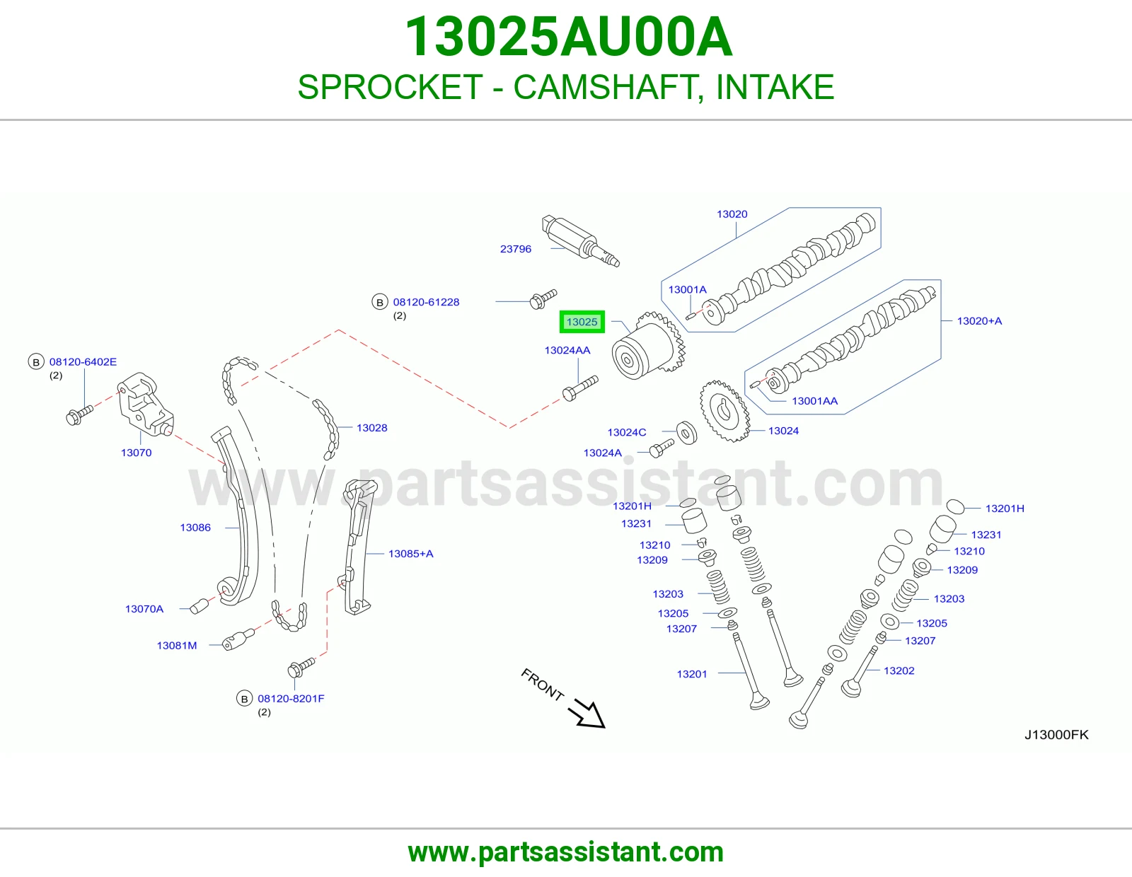 ترس جنزير عمود تيمن يمين 13025AU00A