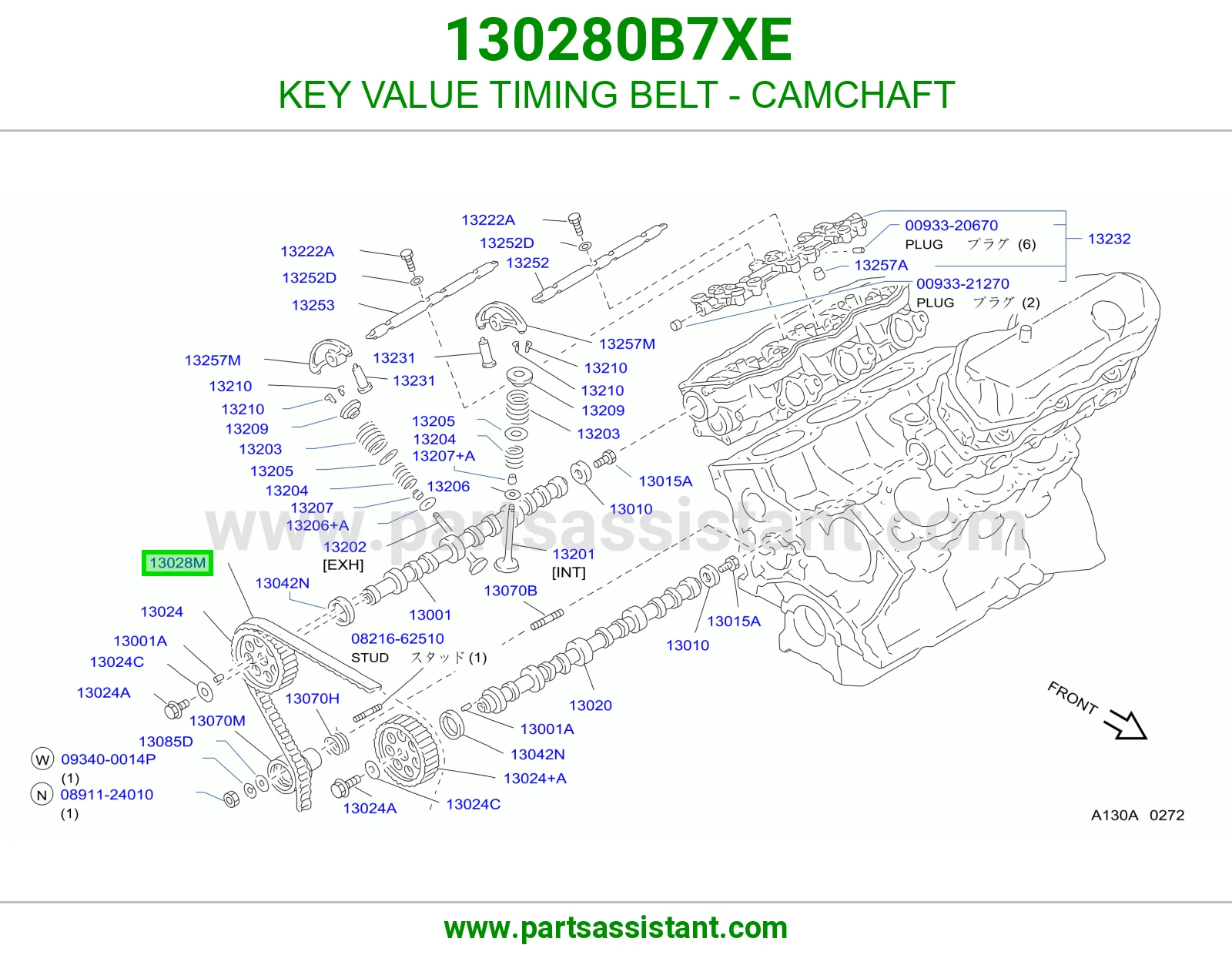 KEY VALUE TIMING BELT - CAMCHAFT 130280B7XE