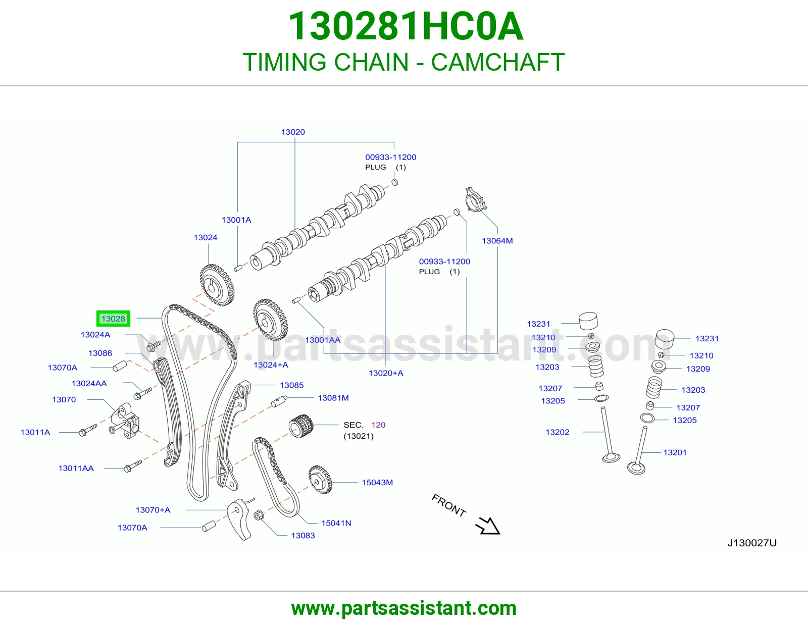 جنزير مكينه عمود تيمن 130281HC0A