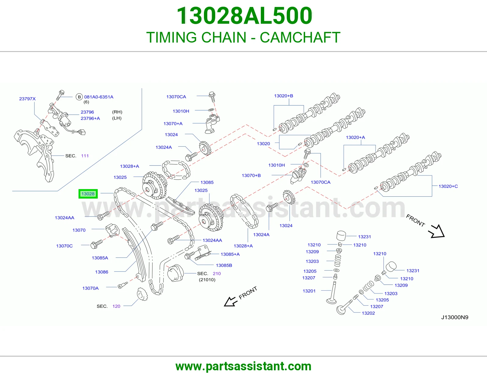 جنزير مكينه عمود تيمن 13028AL500