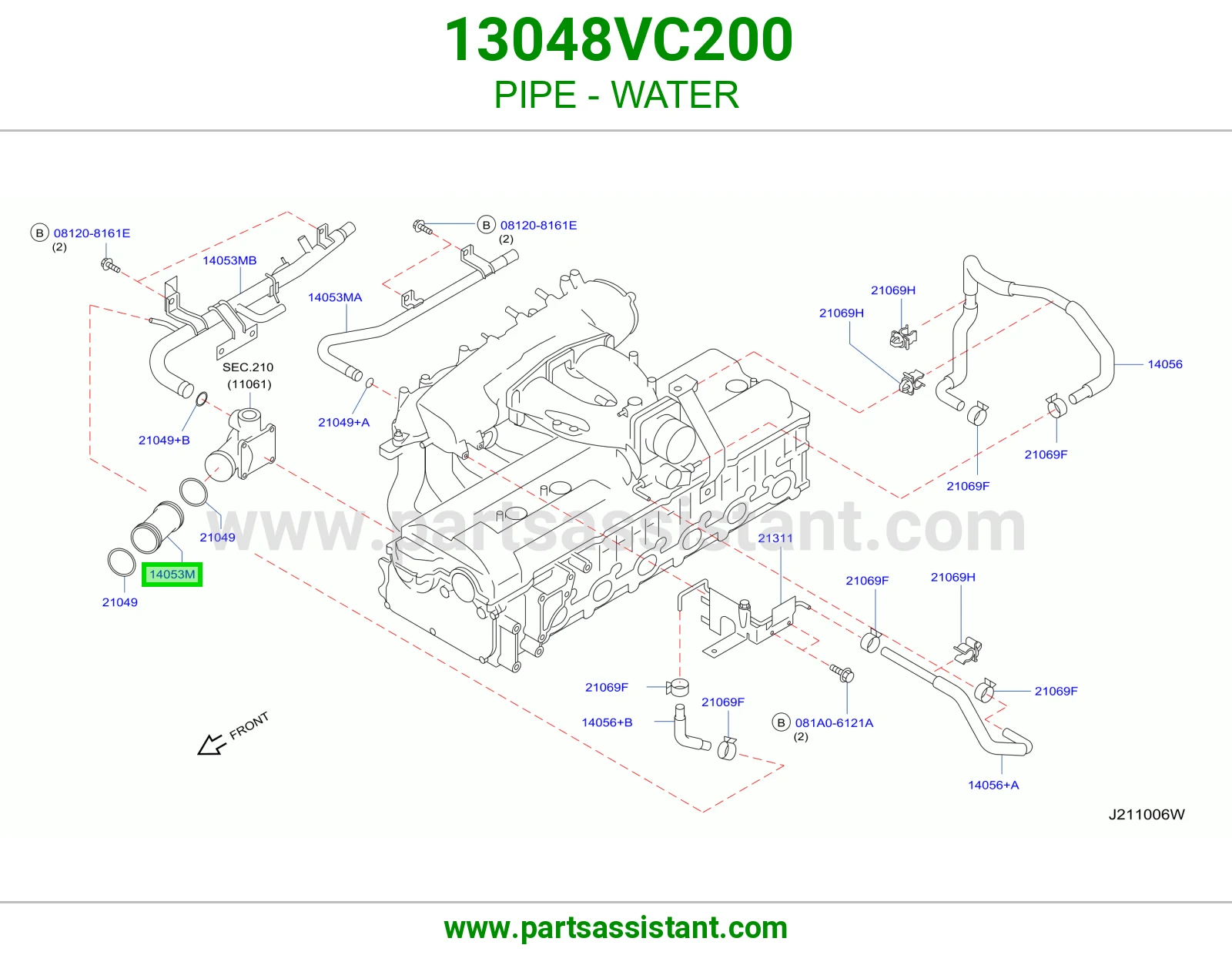 كوع ماء تحت 13048VC200