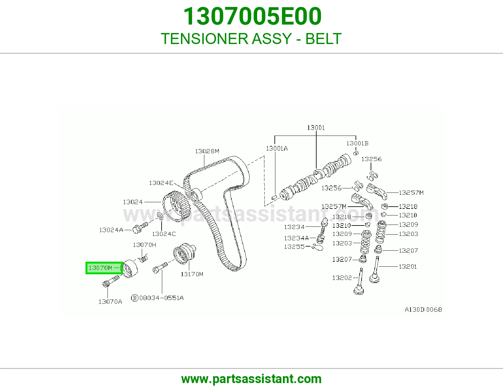 TENSIONER ASSY - BELT 1307005E00