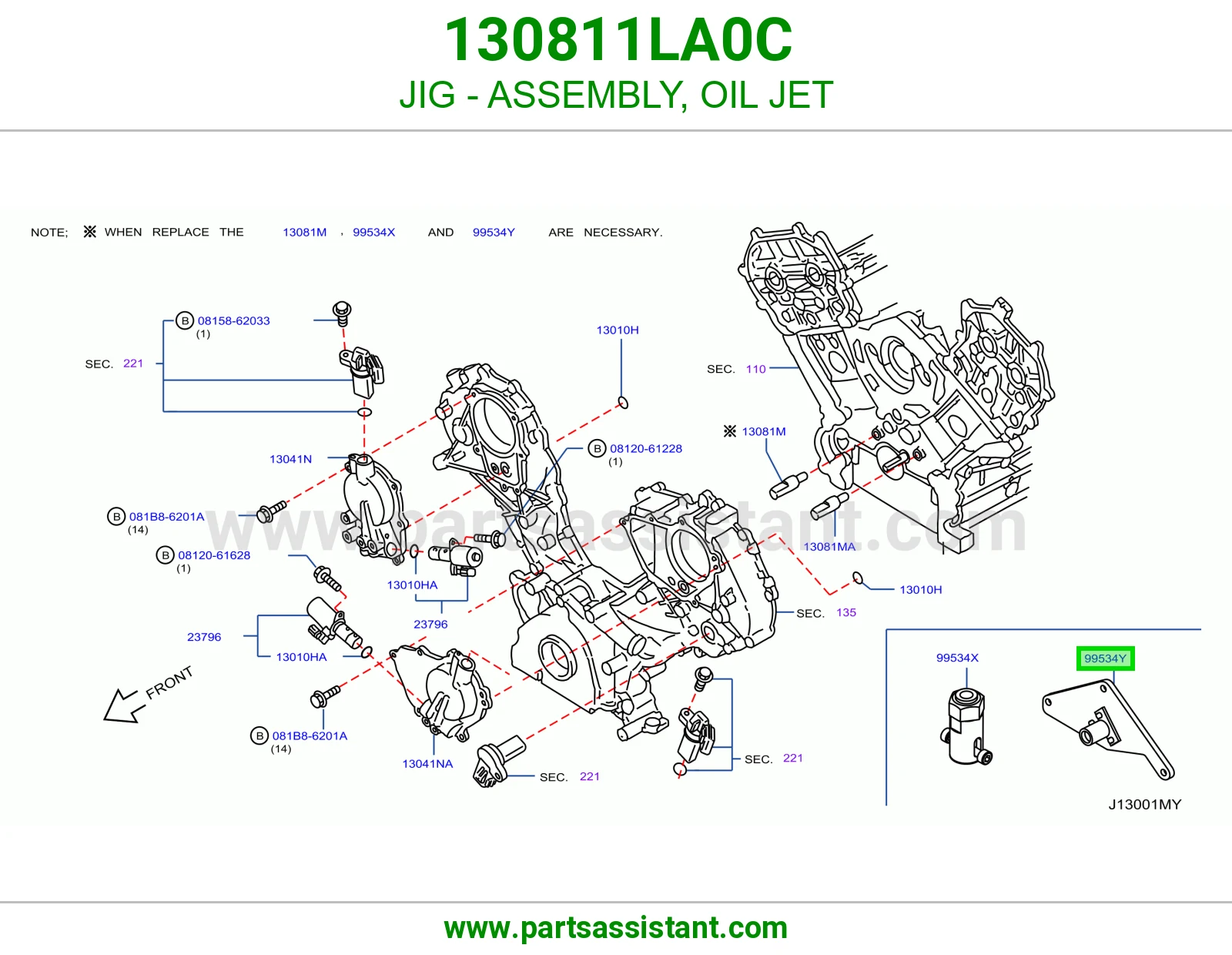 قالب تركيب بخاخ زيت 130811LA0C