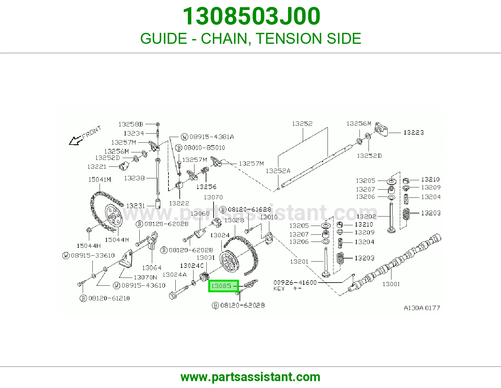 GUIDE - CHAIN, TENSION SIDE 1308503J00