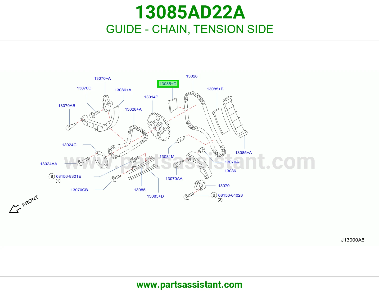 GUIDE - CHAIN, TENSION SIDE 13085AD22A