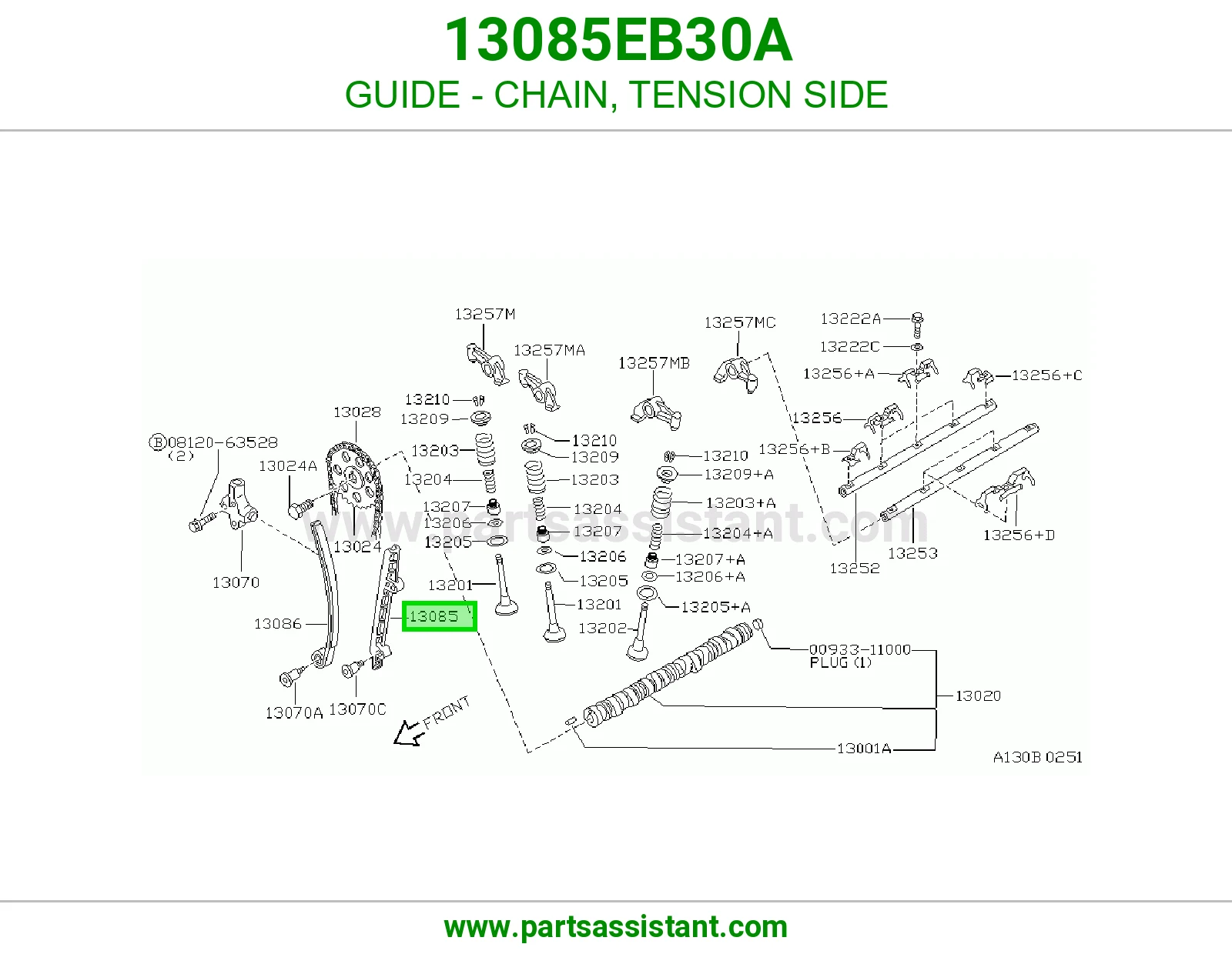 GUIDE - CHAIN, TENSION SIDE 13085EB30A