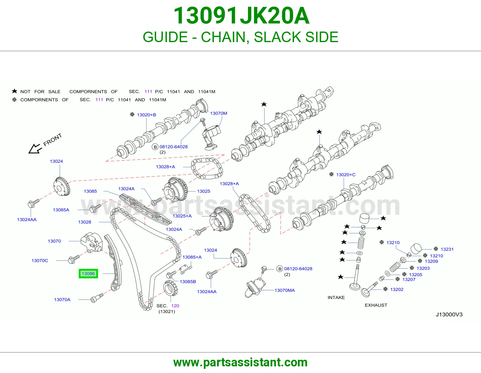 تكايه جنزير مكينه يمين 13091JK20A