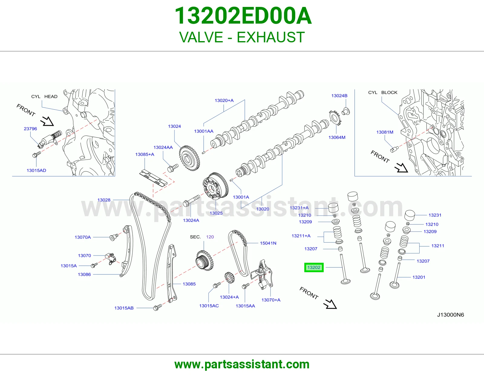 VALVE - EXHAUST 13202ED00A