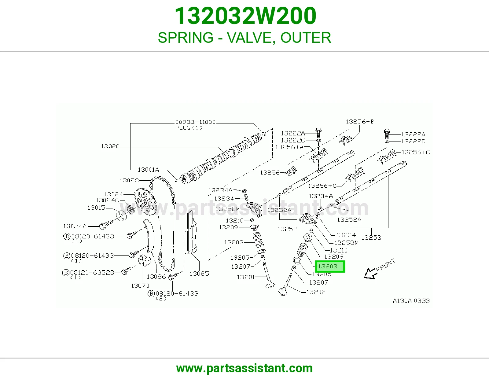 SPRING - VALVE, OUTER 132032W200