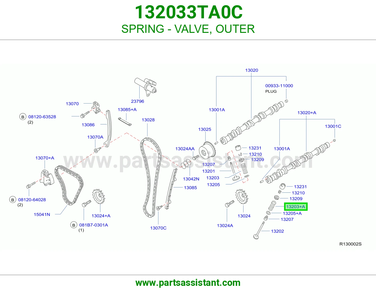 SPRING - VALVE, OUTER 132033TA0C