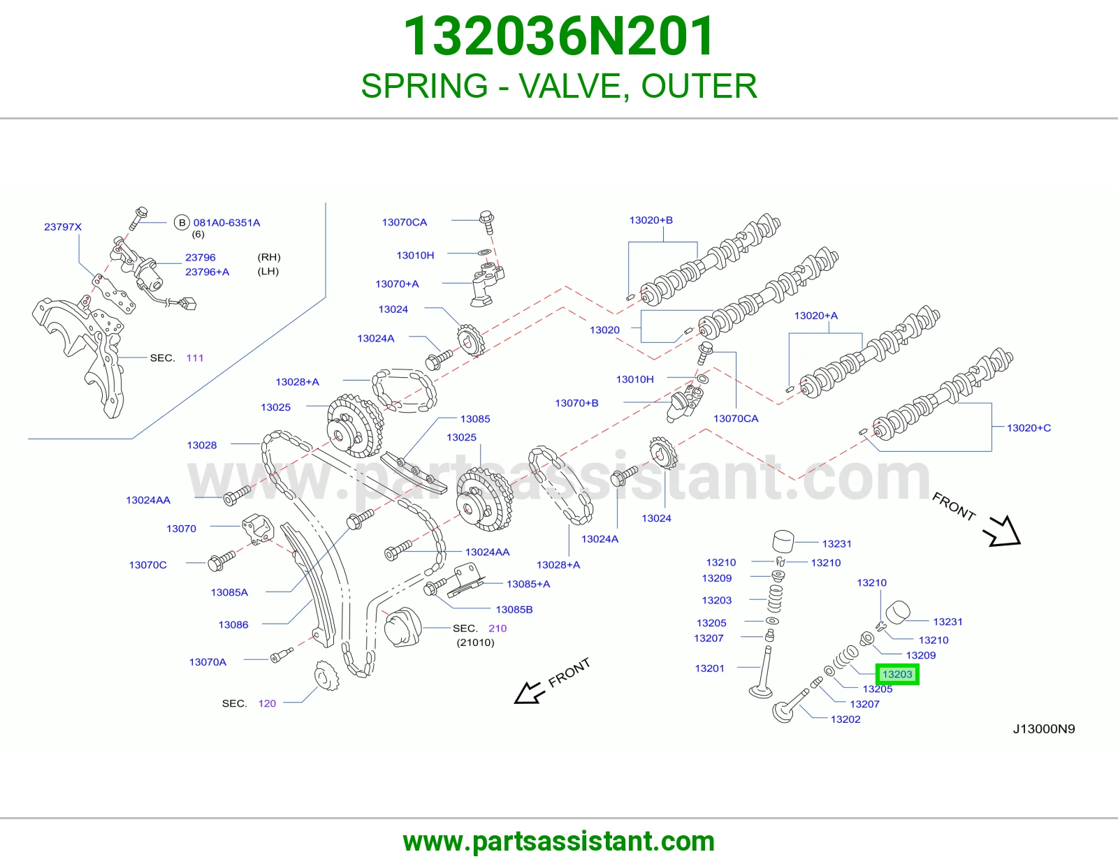 SPRING - VALVE, OUTER 132036N201
