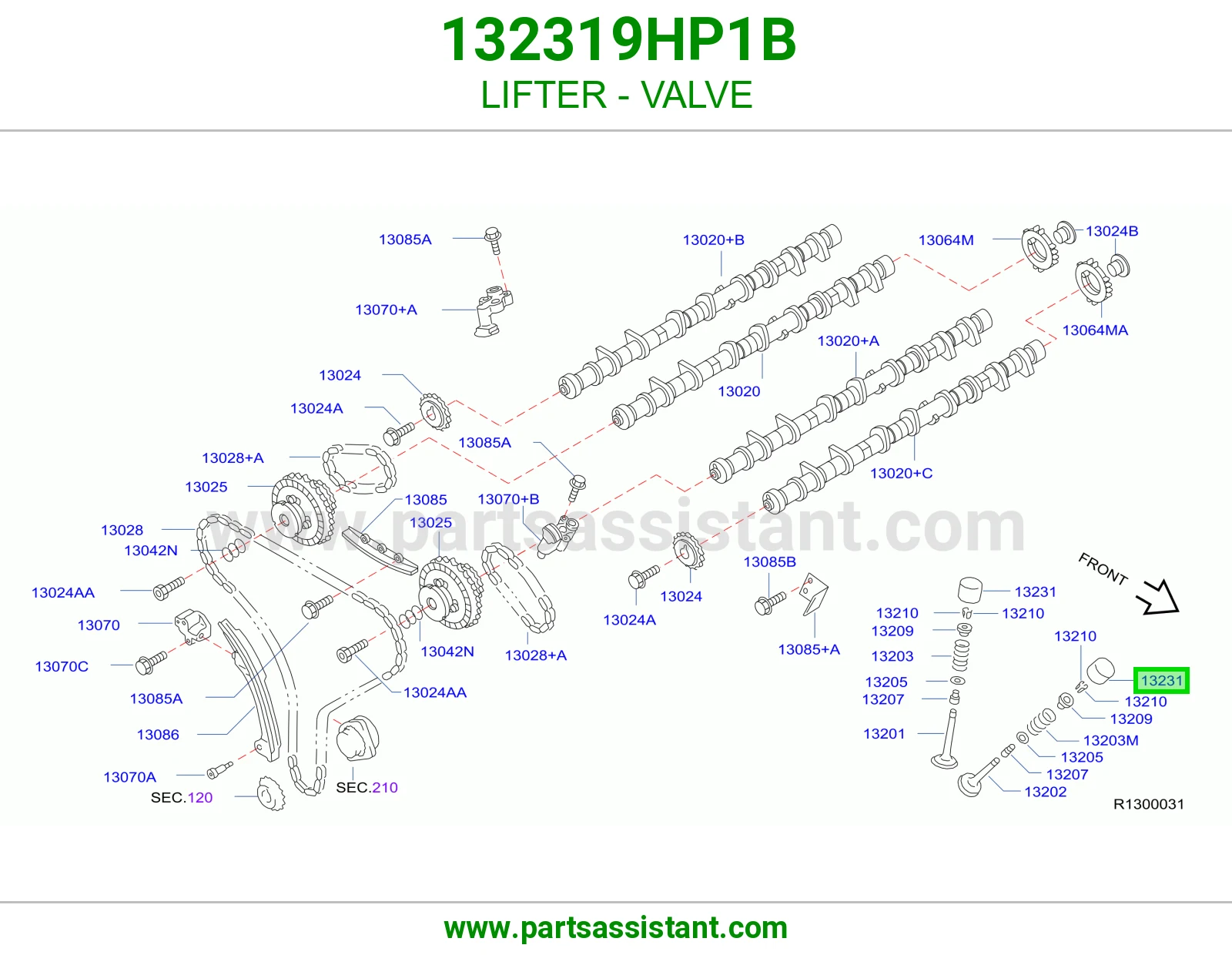 LIFTER - VALVE 132319HP1B