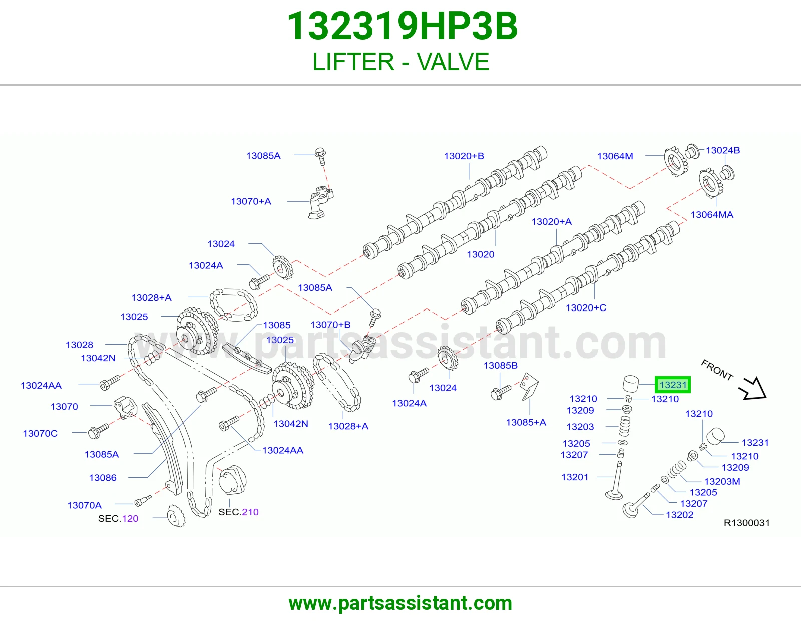 LIFTER - VALVE 132319HP3B