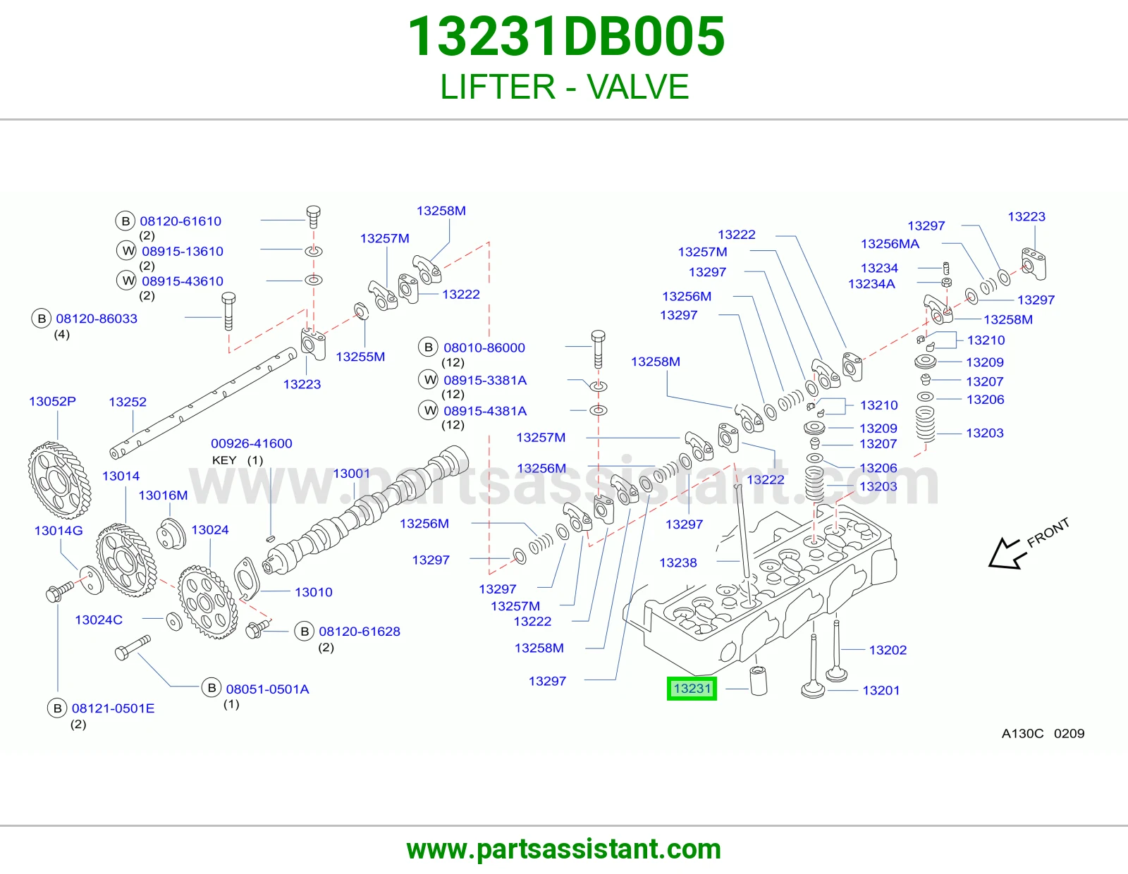 LIFTER - VALVE 13231DB005