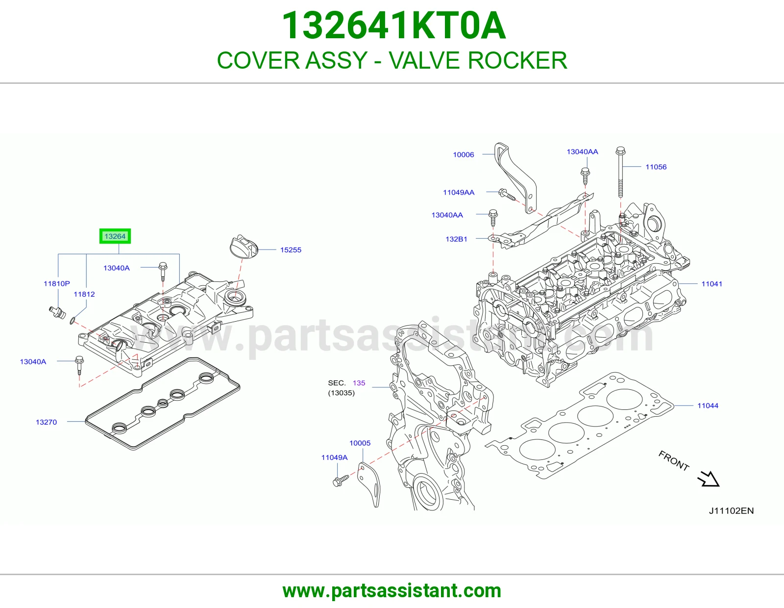 COVER ASSY - VALVE ROCKER 132641KT0A