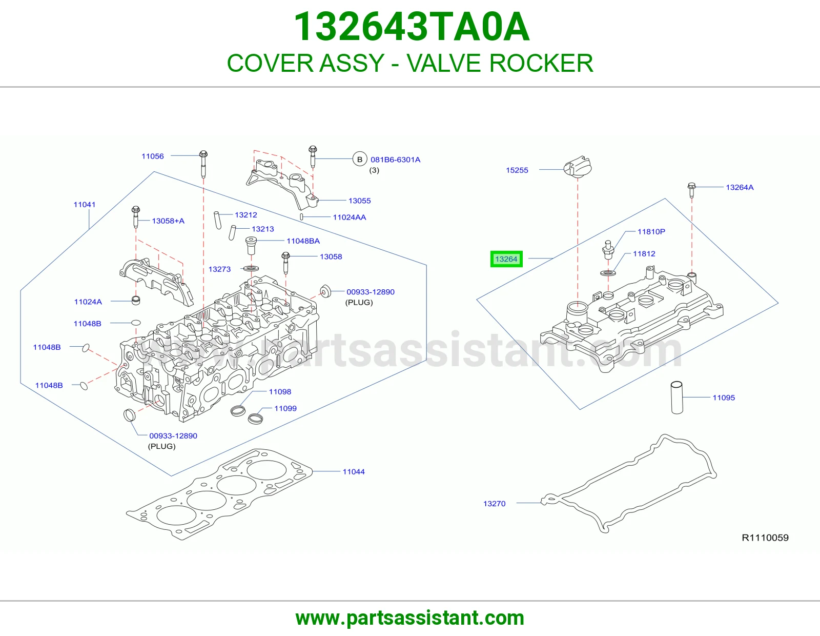 COVER ASSY - VALVE ROCKER 132643TA0A
