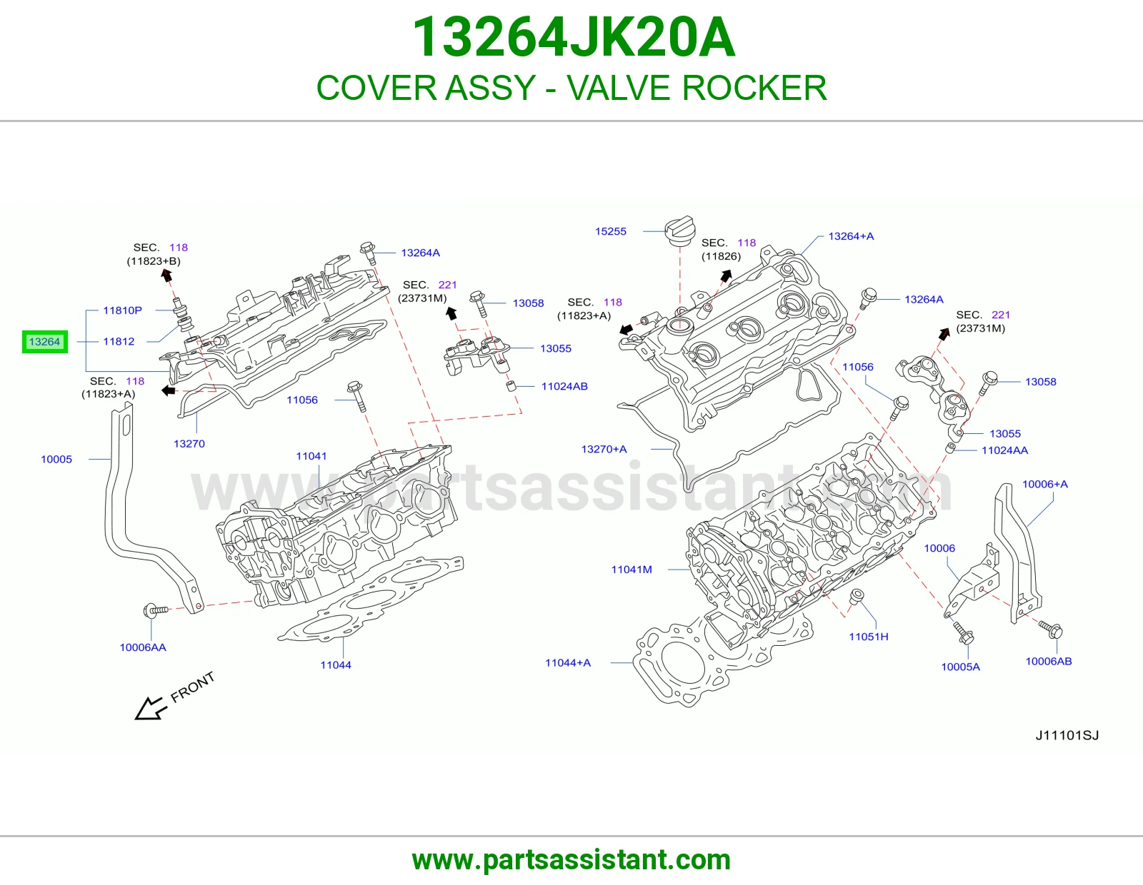 غطا بلوف مكينه 13264JK20A