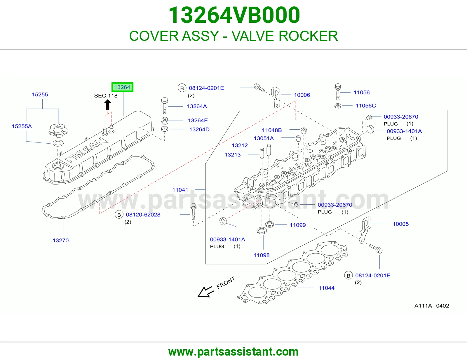 COVER ASSY - VALVE ROCKER 13264VB000