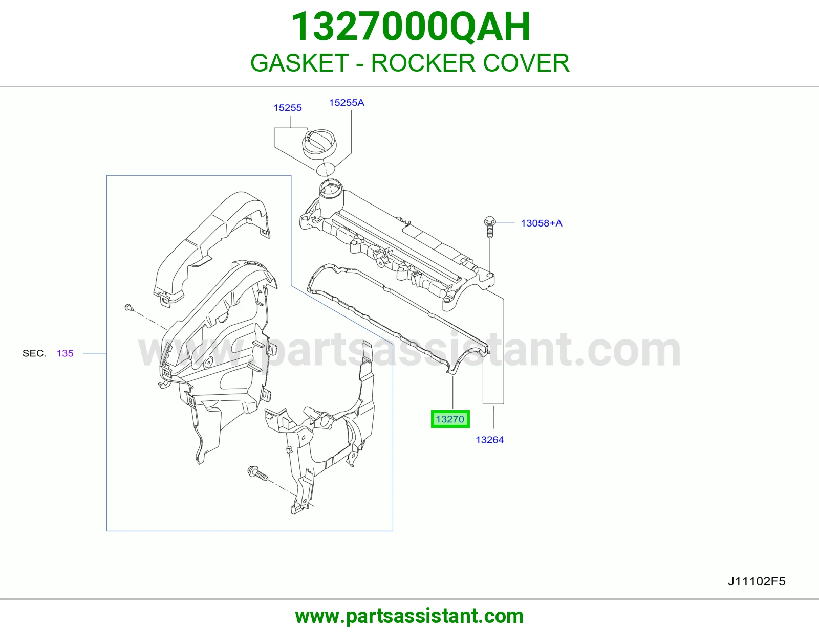 وجه غطاء بلوف 1327000QAH