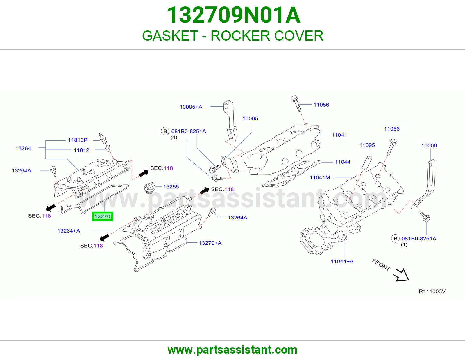 GASKET - ROCKER COVER 132709N01A