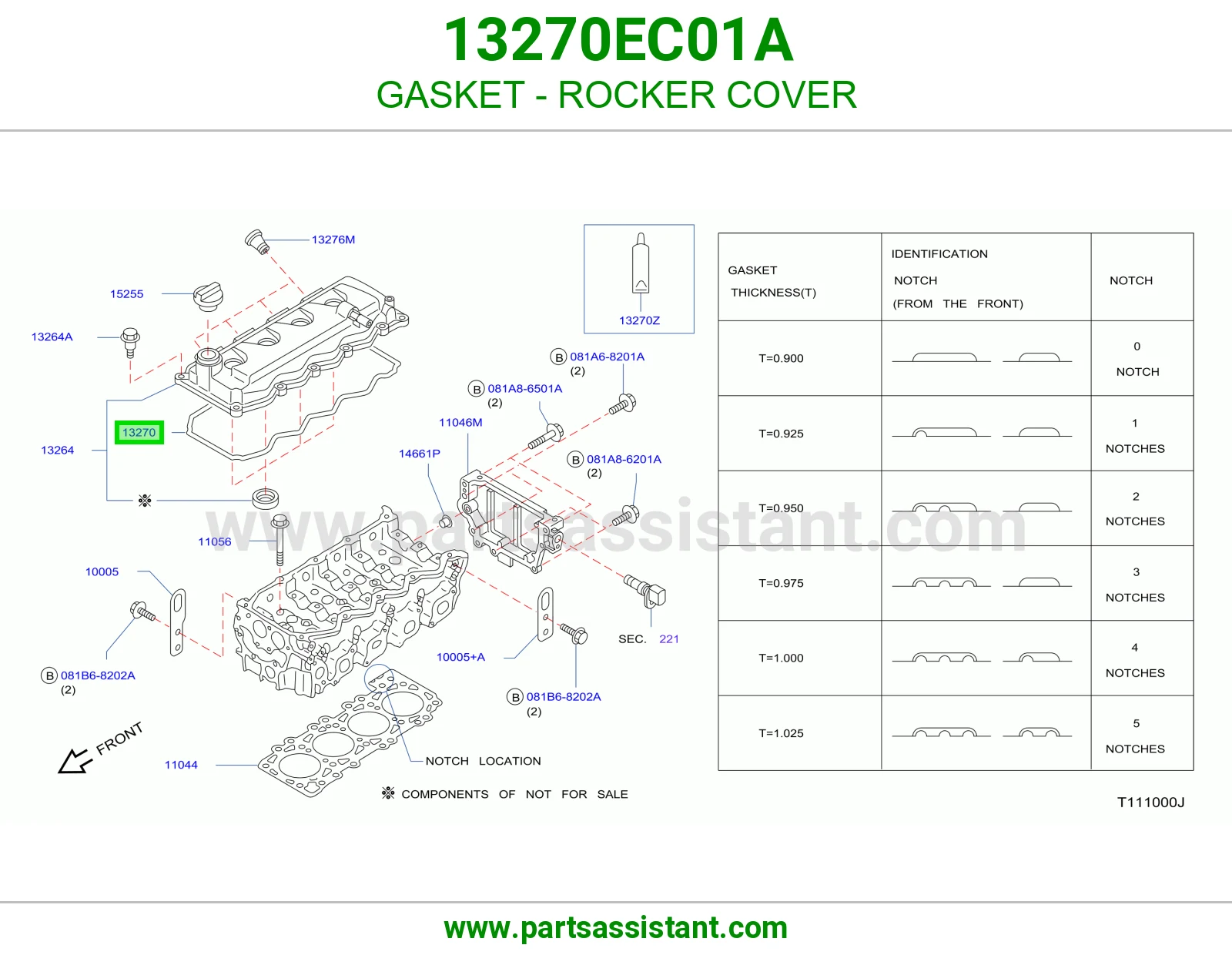 GASKET - ROCKER COVER 13270EC01A