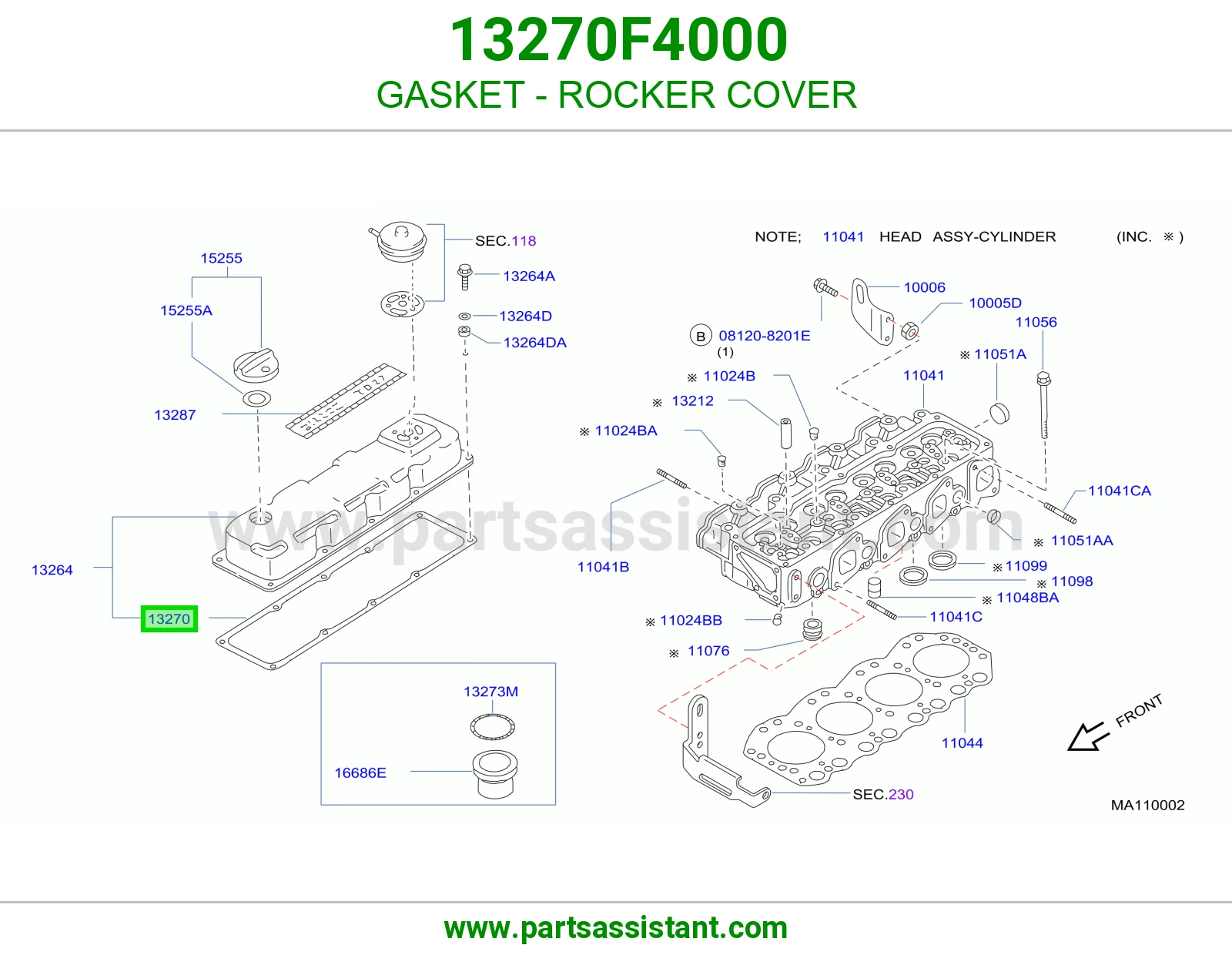 وجه غطاء بلوف 13270F4000
