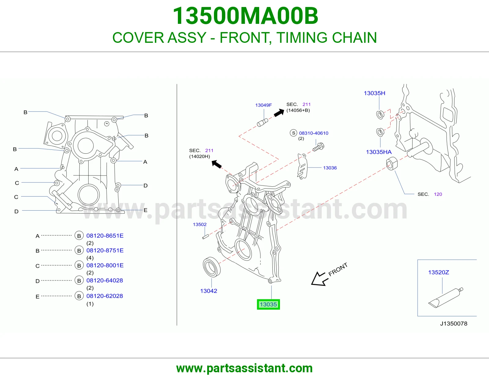 صدر مكينه 13500MA00B