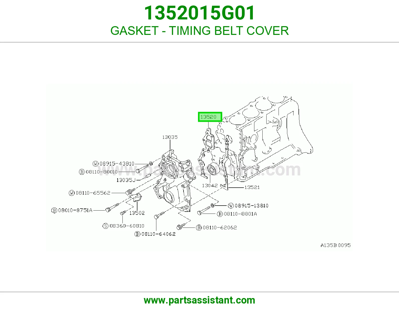 GASKET - TIMING BELT COVER 1352015G01