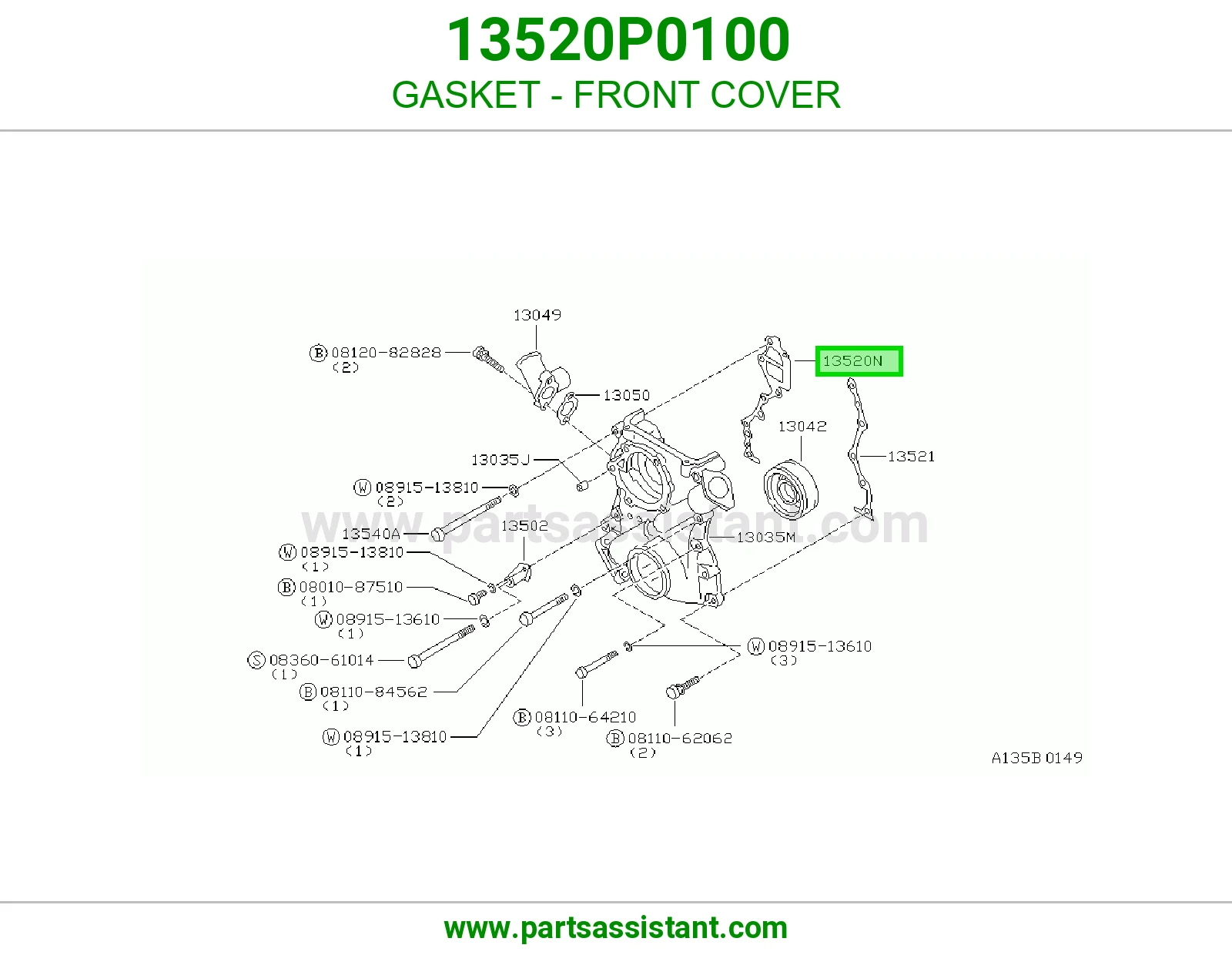 GASKET - FRONT COVER 13520P0100