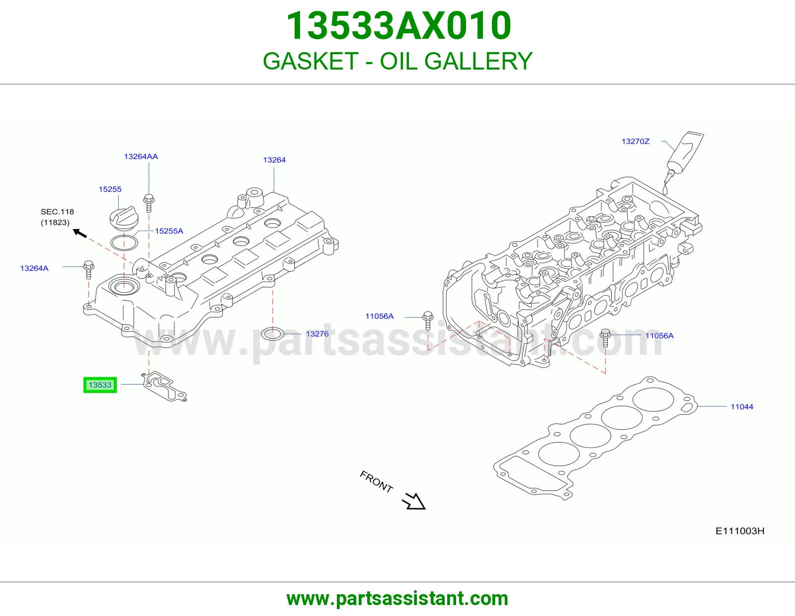 وجه مجرى زيت 13533AX010