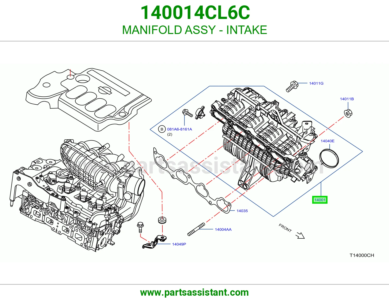MANIFOLD ASSY - INTAKE 140014CL6C
