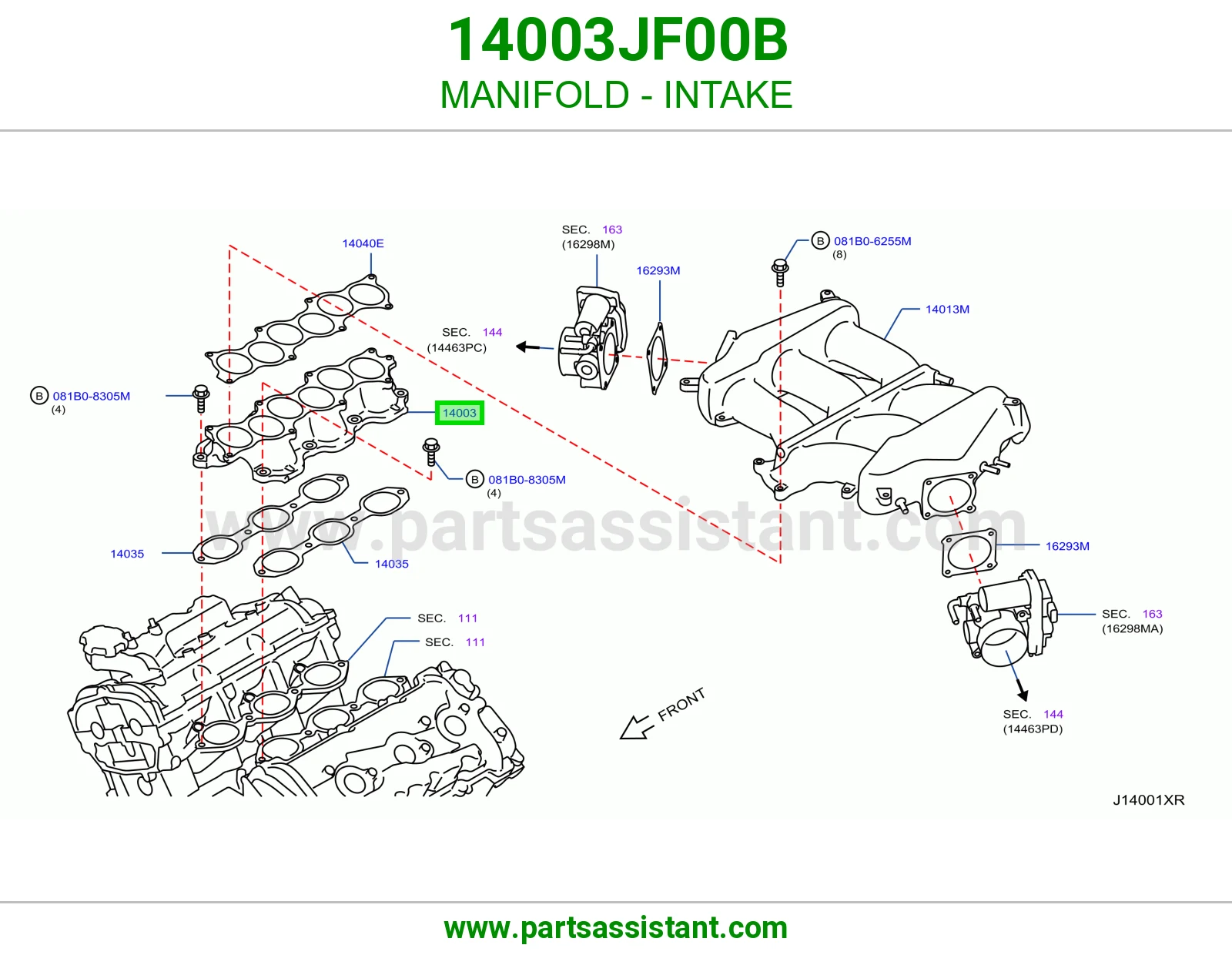 ثلاثجه مكينه 14003JF00B