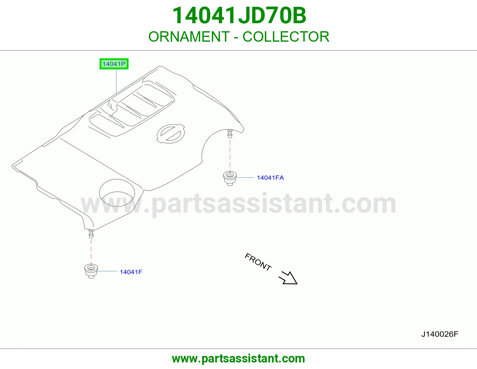علامه فوق غطا المكينه 14041JD70B