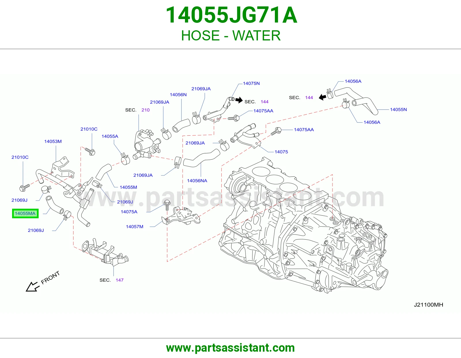 خرطوش لي ماء مكينه 14055JG71A