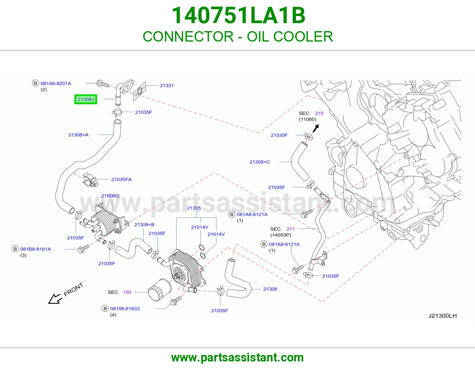فيش مبرد زيت 140751LA1B