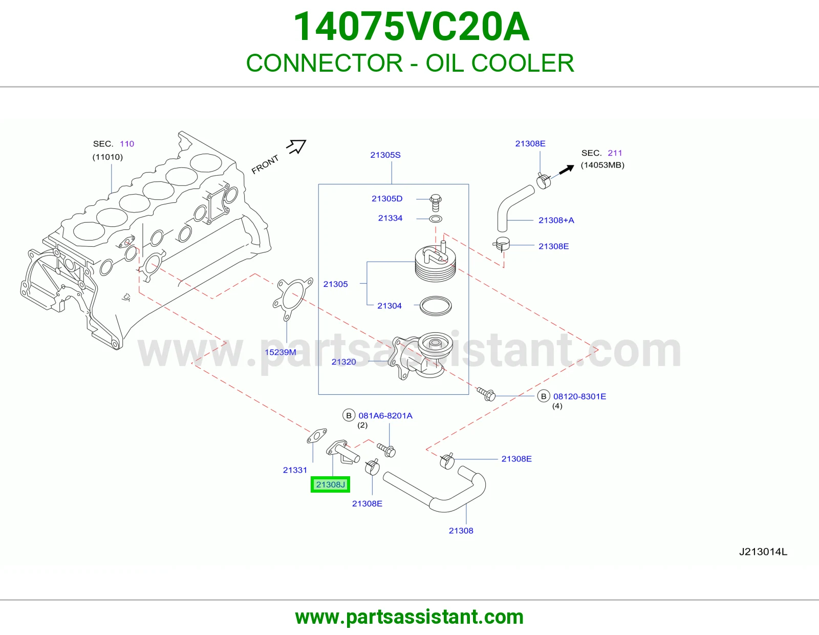 فيش مبرد زيت 14075VC20A