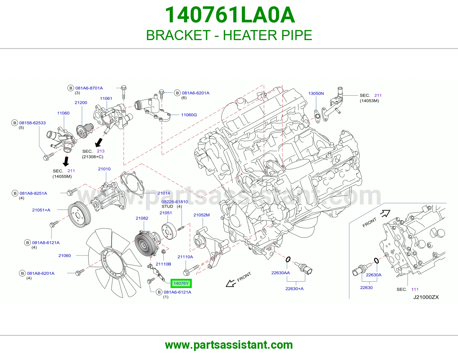 قاعدة ماسورة دفاية 140761LA0A