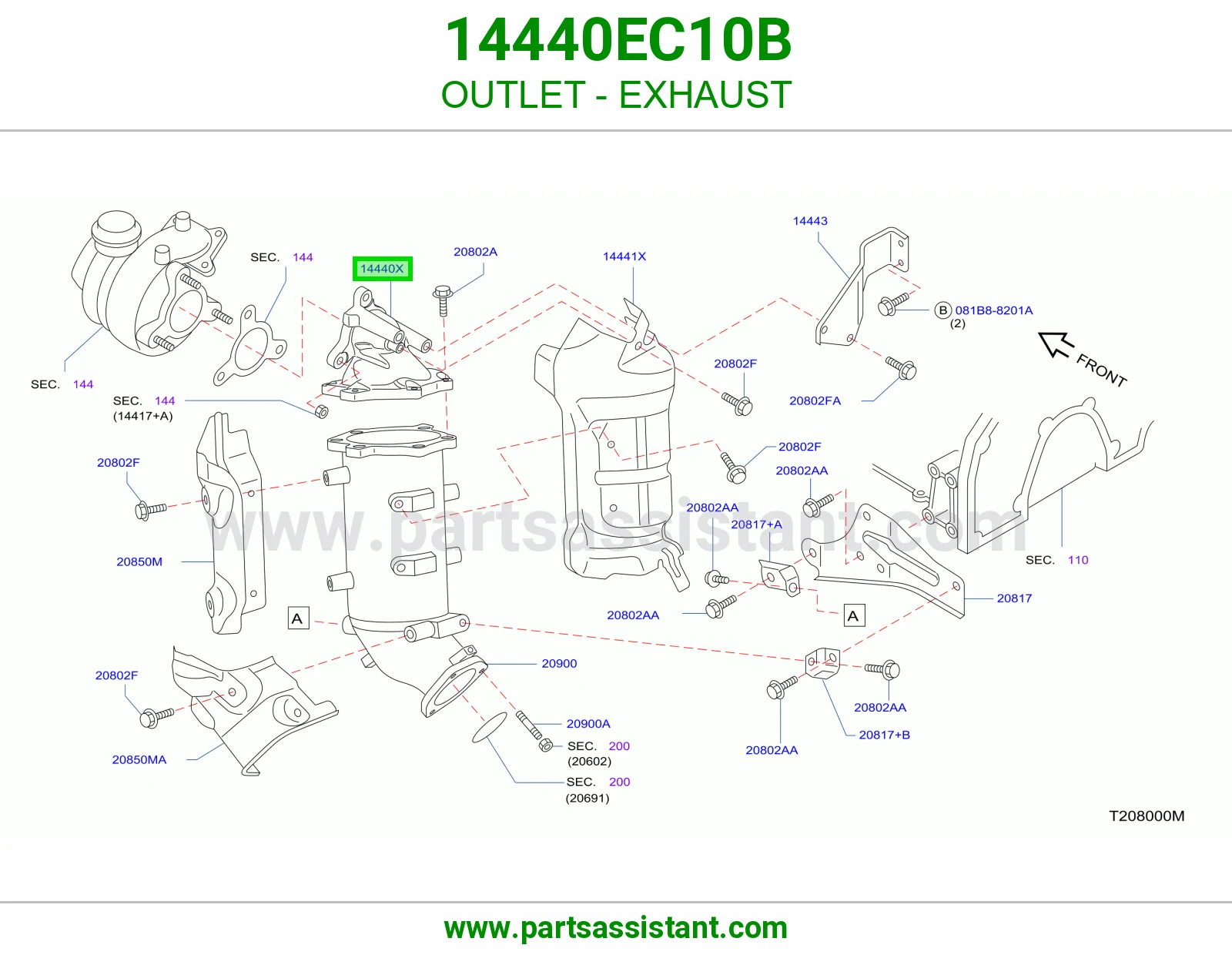 مخرج شكمان 14440EC10B