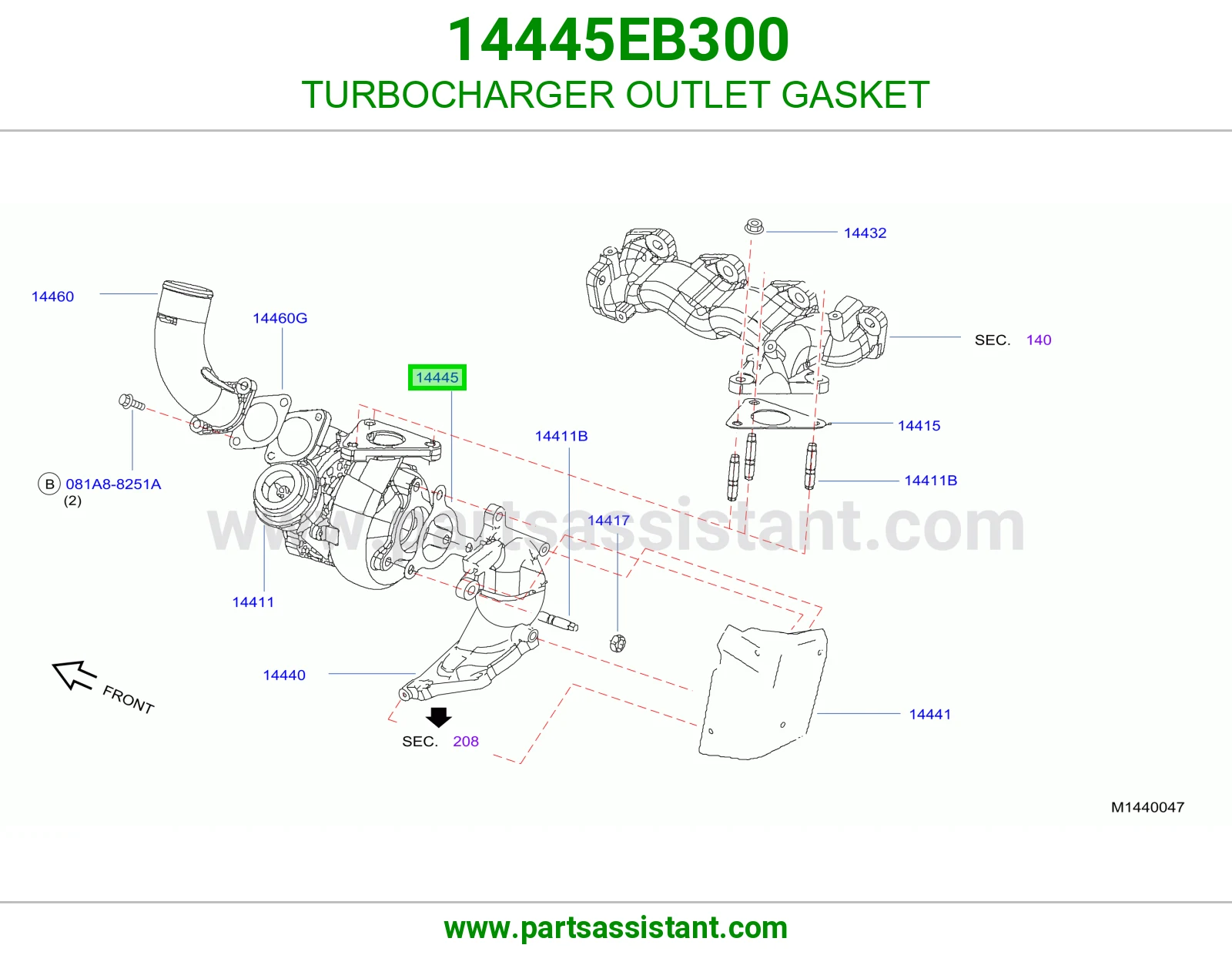 وجه مخرج تيربو 14445EB300