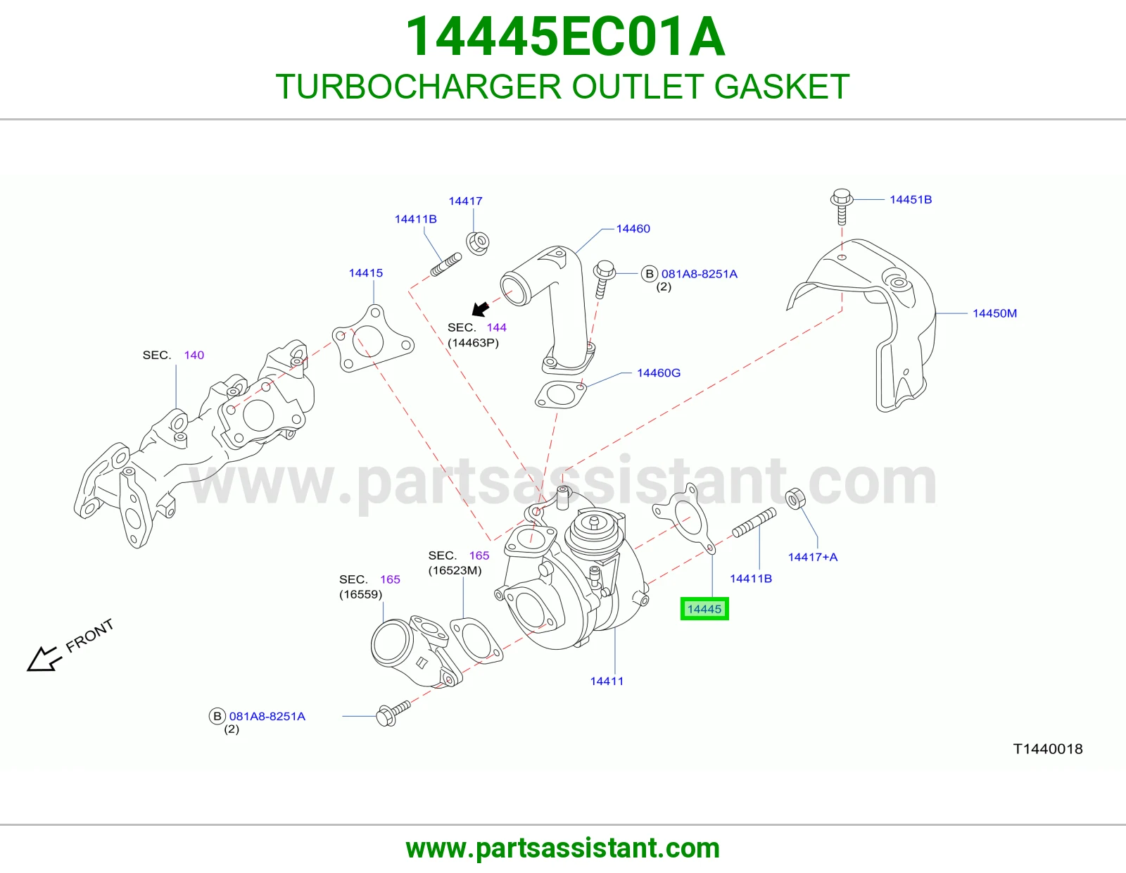 وجه مخرج تيربو 14445EC01A