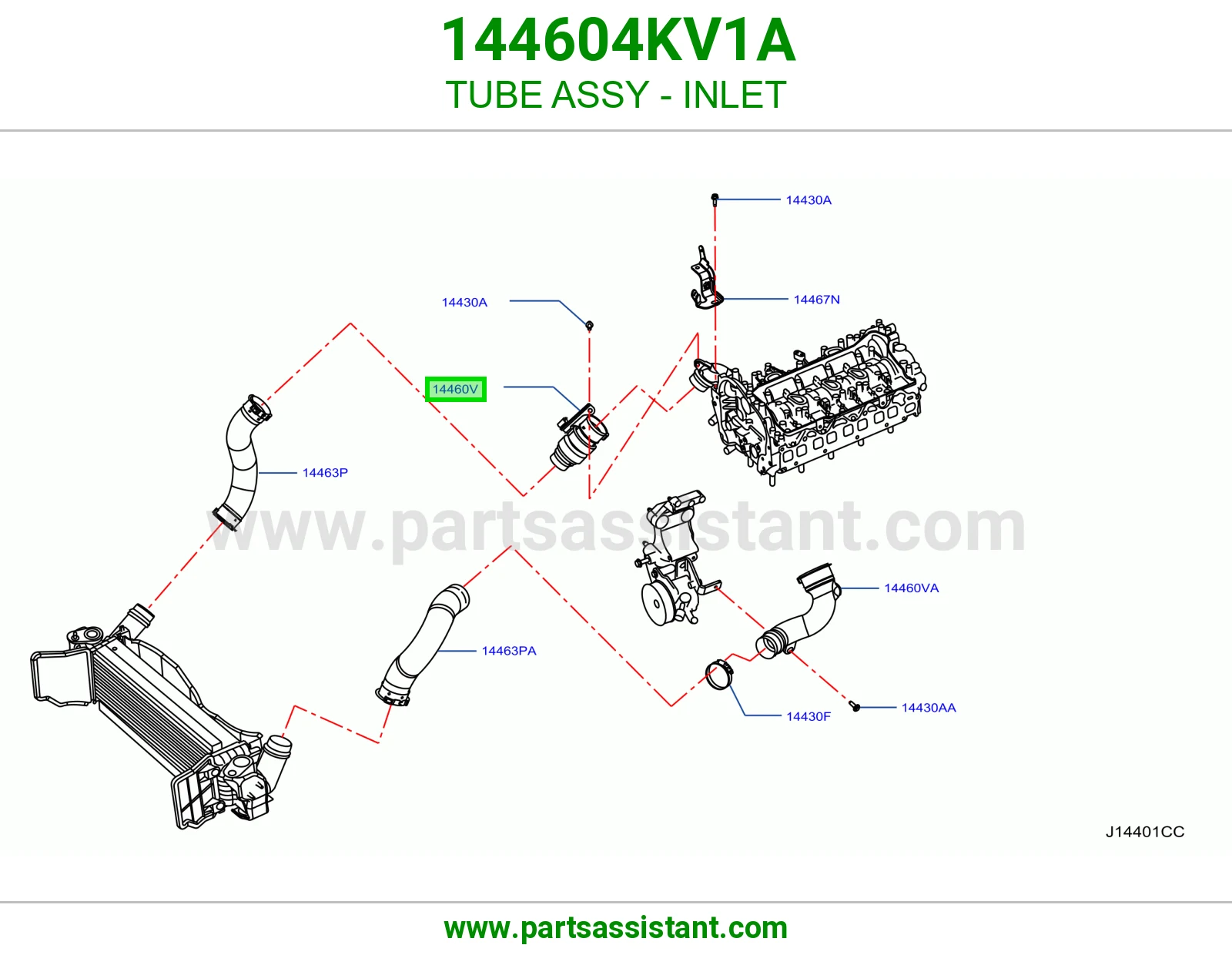 أنبوب كامل مدخل 144604KV1A