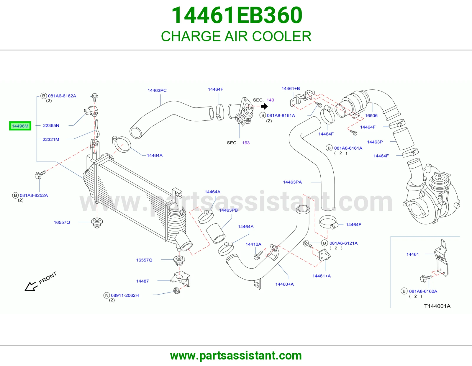 رديتر مبرد تيربو 14461EB360