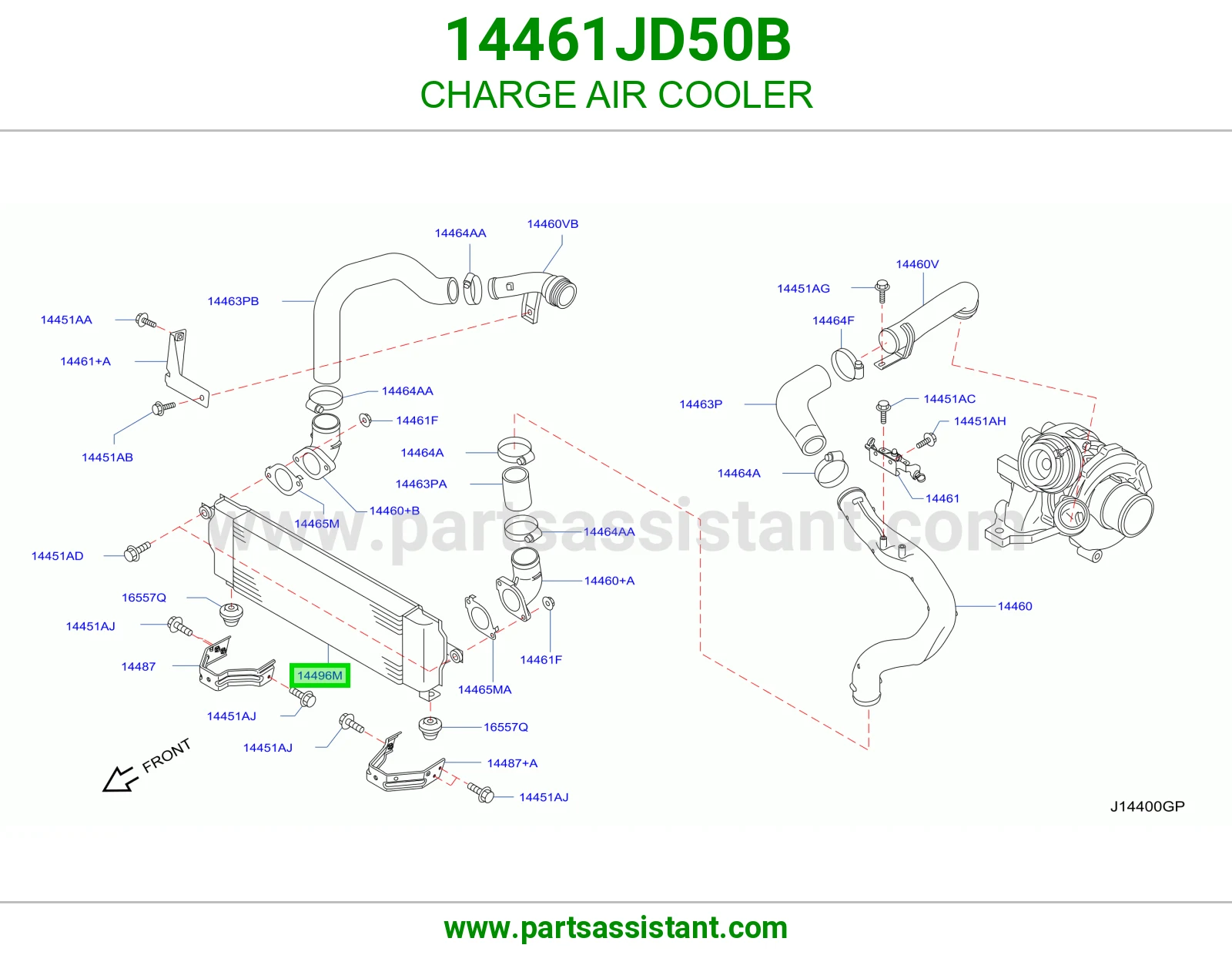 رديتر مبرد تيربو 14461JD50B