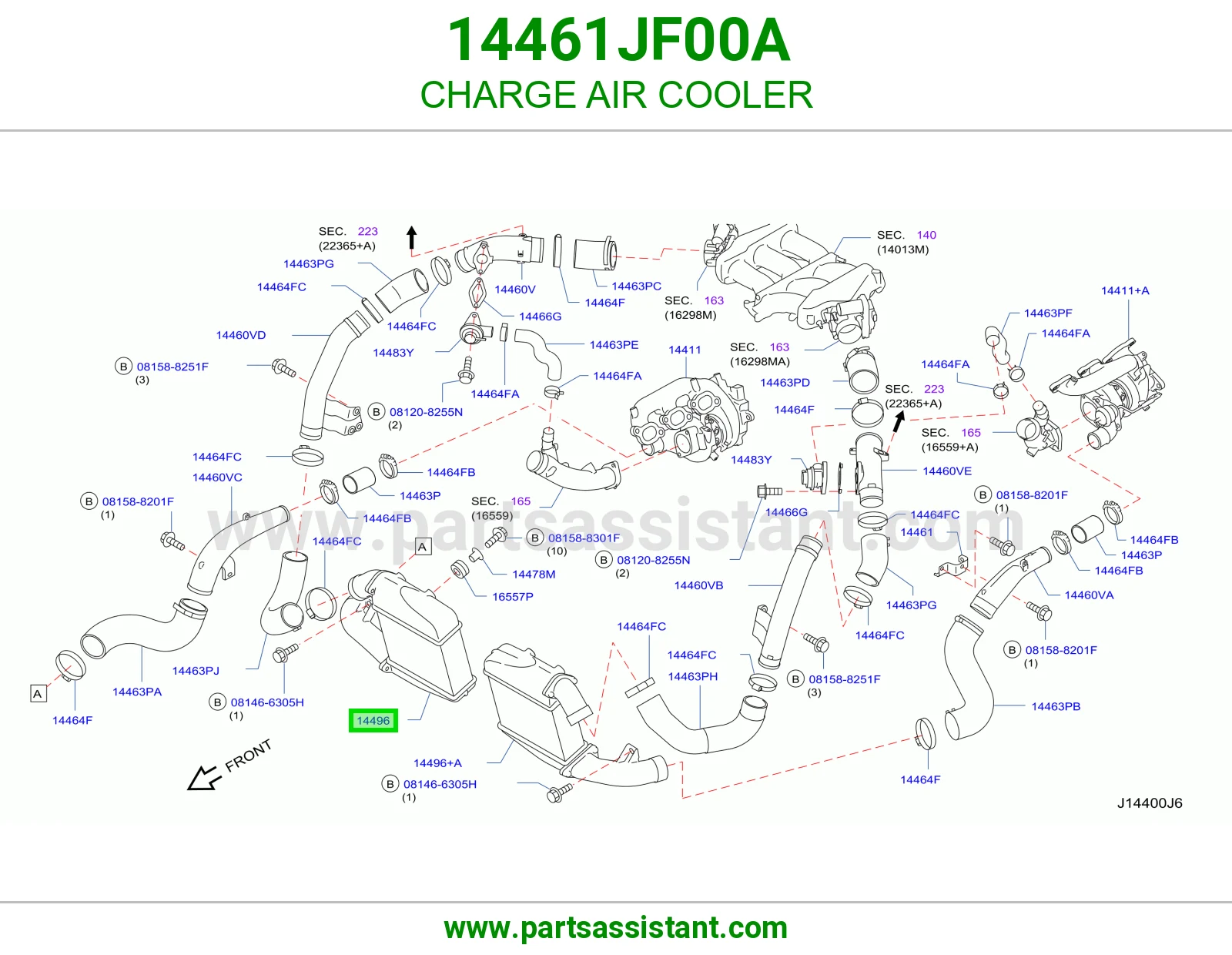 رديتر مبرد تيربو 14461JF00A