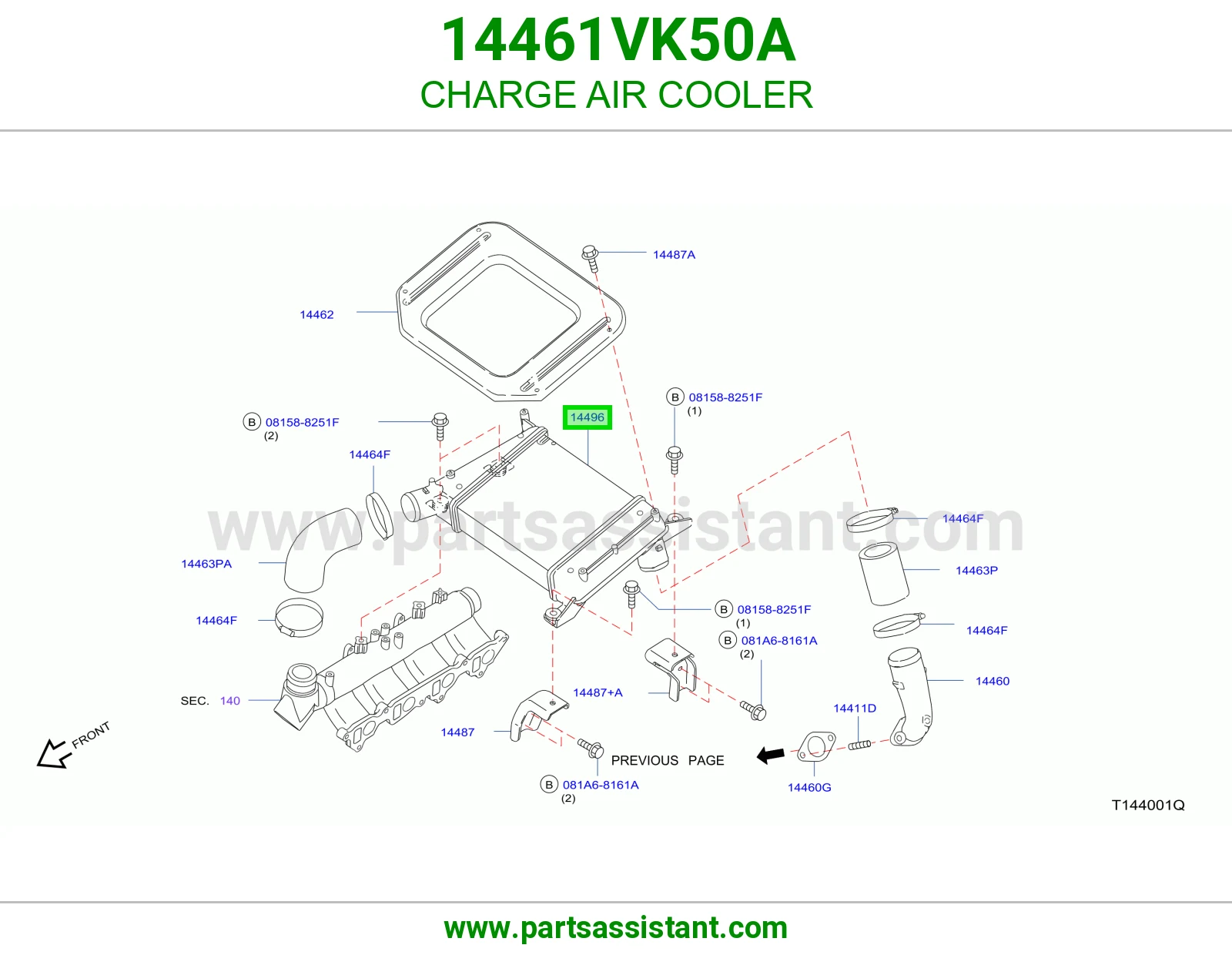 رديتر مبرد تيربو 14461VK50A