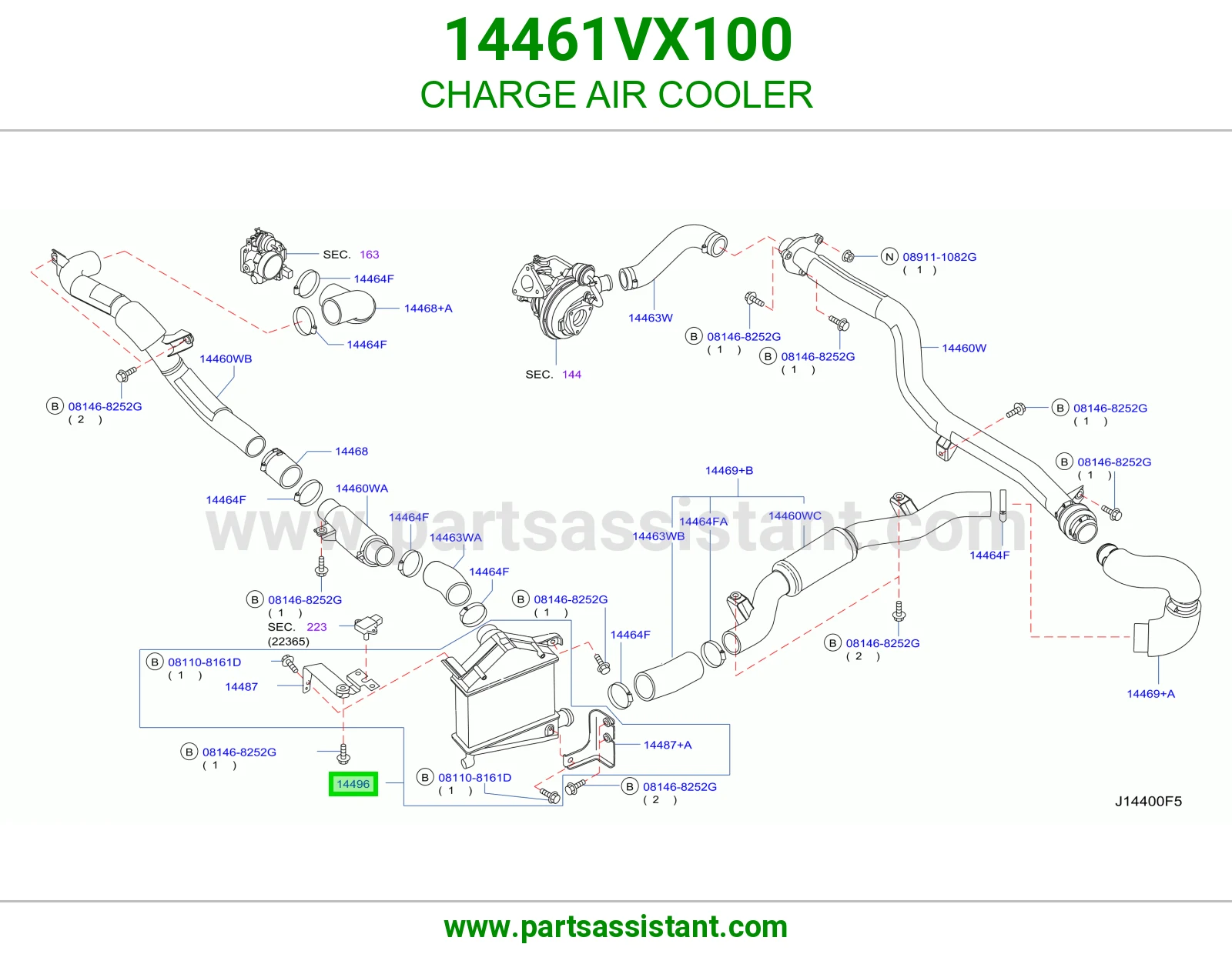 رديتر مبرد تيربو 14461VX100