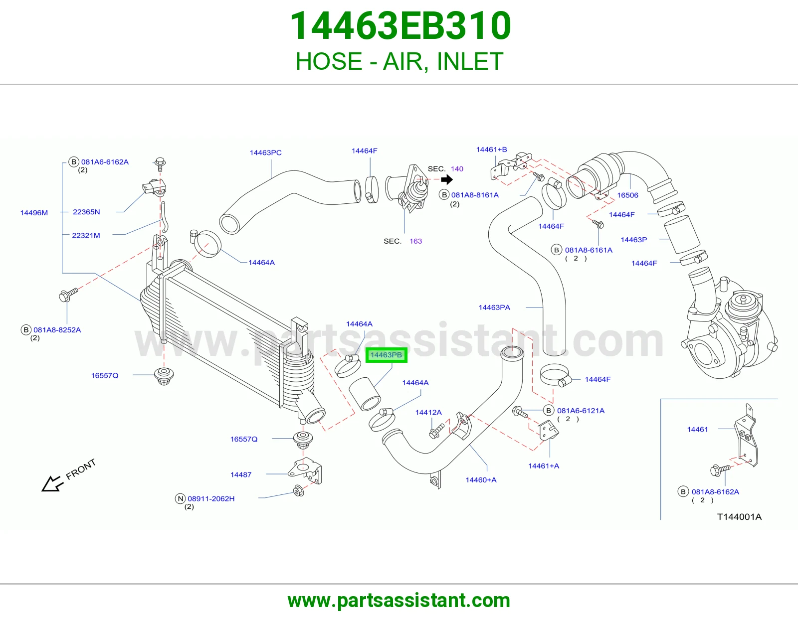 لي هواء مدخل 14463EB310